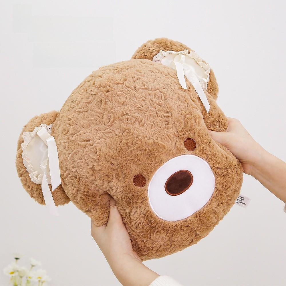 Bear Head Plush Pillow Cartoon Soft Toy Cushion For Kids And Adults