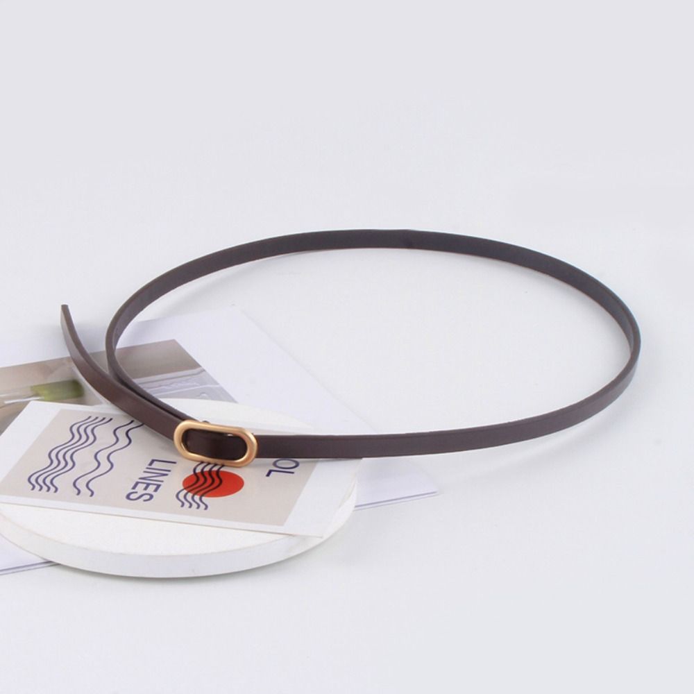 Luxury Design Leather Belt Elliptical Thin Waist Strap Women Trouser Dress Belts