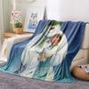 1PC The Snowman Print Flannel Blanket, High quality All Seasons, Home Decor, Warmth and Comfort, Perfect for Christmas Gifts