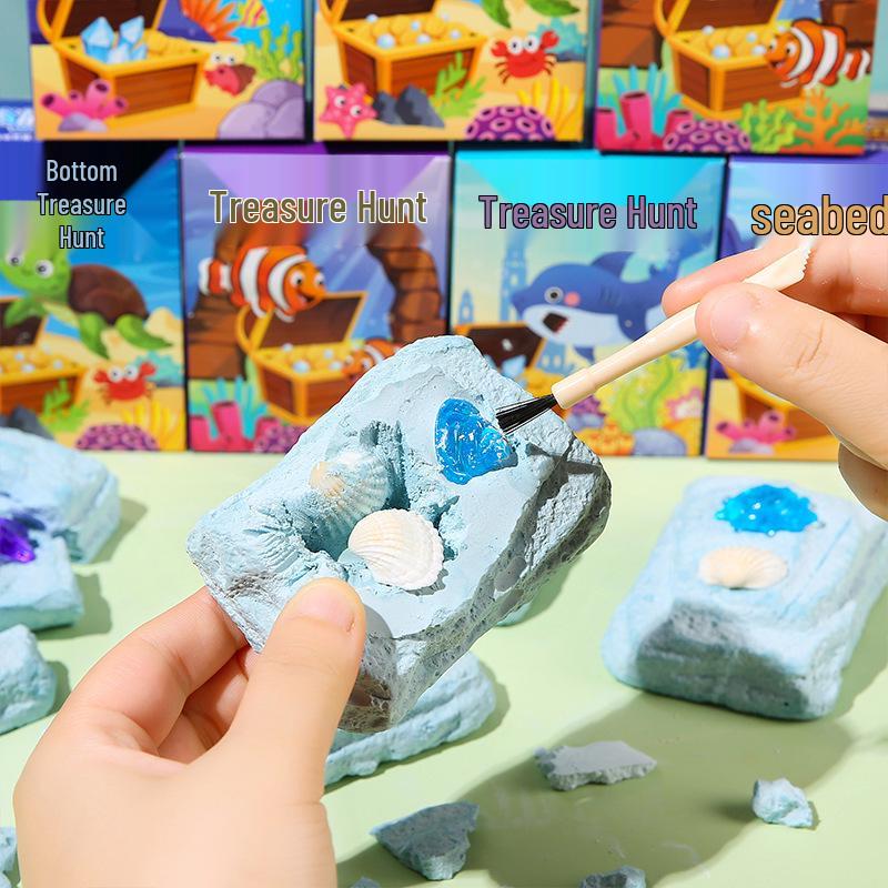 Kids' Underwater Treasure Hunt: Archaeological Dig Toy for Primary Students - Educational Shells & Gems Parent-Child Gift