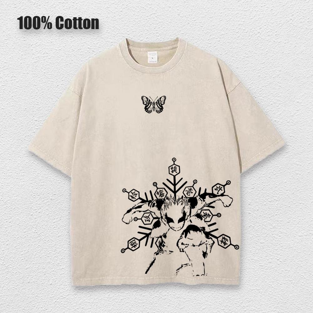 

Футболка с принтом аниме Demon Slayer Akaza Poster Performance Top для мужчин в стиле ретро Harajuku с короткими рукавами 2XL