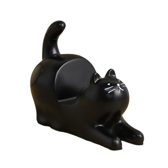 

Phone Holder with Cute Cat Shape Weighted Base Supports Vertical Horizontal Viewing Desk Decoration for Home Office чёрный