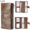 Women Long Wallet Anti Theft Flashing RFID Card Package PU Leather Coin Purse Clutch Bag Card Holder Money Clip Multi Functional Men's Purse
