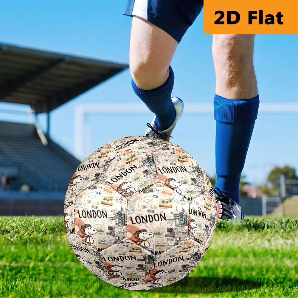 Travel Postcard Collage London Brazil Paris Football Suitable For Both Training And Competition No 5 Football Outdoor Sports Very Elastic