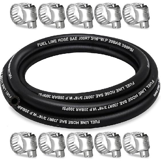 Fuel Line 5/16 Inch ID, Fuel Hose 10FT, J30R7 Fuel Line Hose NBR For Automotive Fuel Systems Engines.