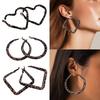 Lightweight Animal Pattern Geometric Dangle Earrings With Soft Flocking Finish Comfortable Wear Ear Accessories