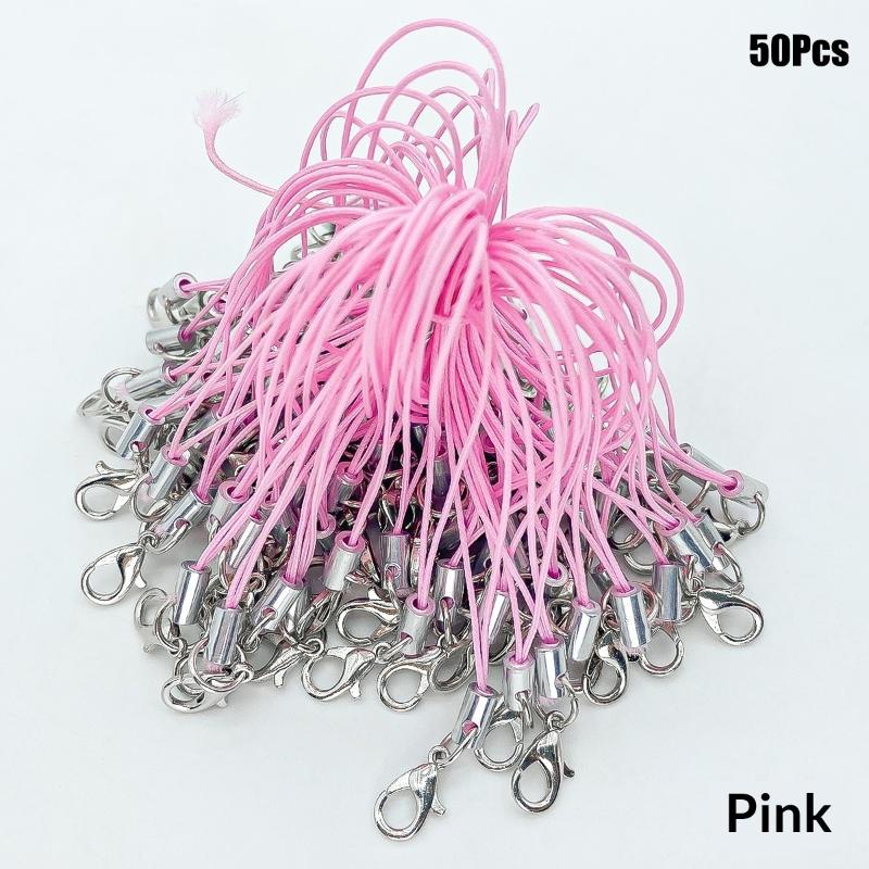 50Pcs Polyester Cord Lobster Clasp Cell Phone Lanyard Cords For Keychain Crafts Handmade Phone Rope Toys Diy Jewelry Making