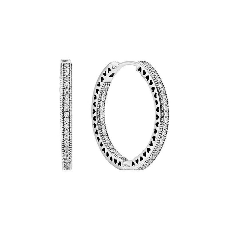 

S925 Silver Daisy Stud Earrings Sparkling Zircon Earrings Heart Striped Ear Buckles DIY Hollow Earrings 2026