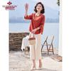 Yu Zhaolin Elderly Women's Summer Two-Piece 3/4 Sleeve T-Shirt Set