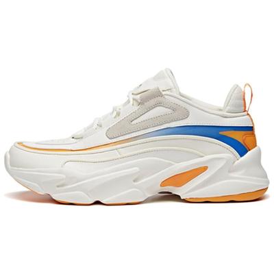 Cushioning Slip Resistant Abrasion Resistant Low Top Running Shoes Men's White Orange Blue 112018881-1
