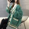 Women's Medium Length Sweater Cardigan Sweater Women's Knitted Sweater V-neck Long Sleeved Top