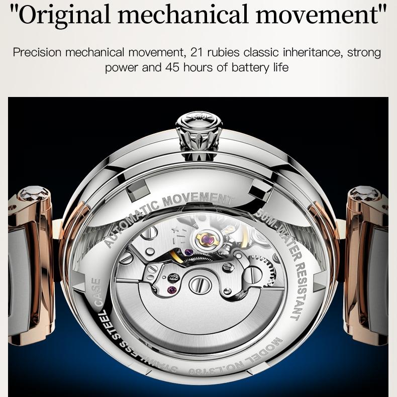 OUPINKE Montres Marque de Mode Montre Mécanique Automatique Étanche Montre pour Femme