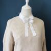 Fashion White Lace Ribbon Bow Ties Women's College Style Shirt Accessories Jewelry Gifts Rhinestone Pearls Collar Flower