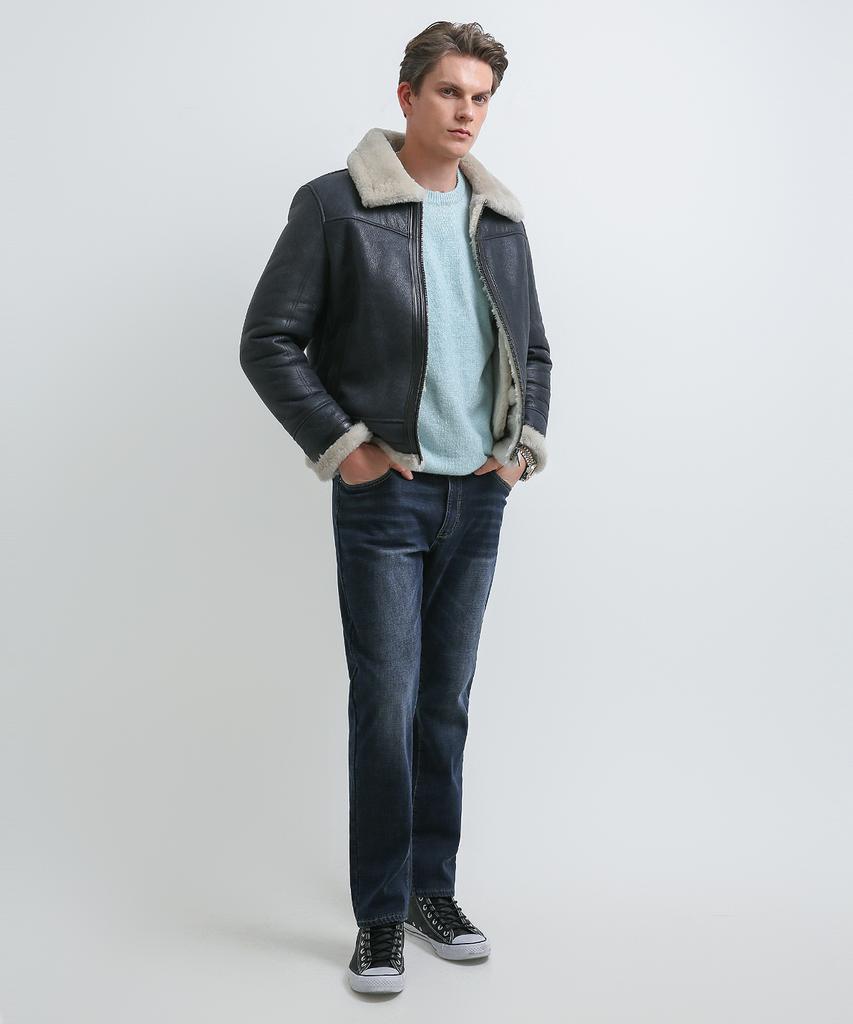 Seuteulaikeu Fine Blend Classic Crew Neck Knit (Mint Blue)