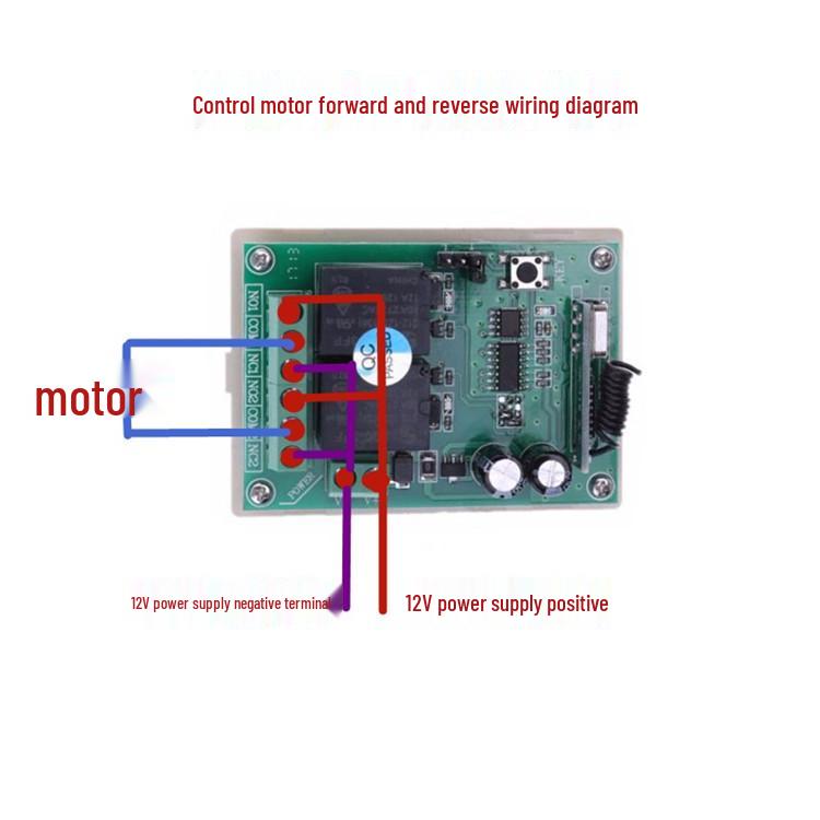 DC 12V Dual Remote Control Switch + 3-Button Forward/Reverse Motor Controller for Barrier Gate