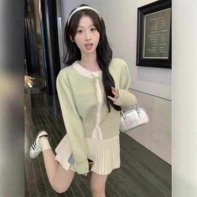 Sweet and Gentle Pink Sweater Jacket Women's Autumn 2025 New Bow Loose Soft Waxy Sweet Knitted Cardigan