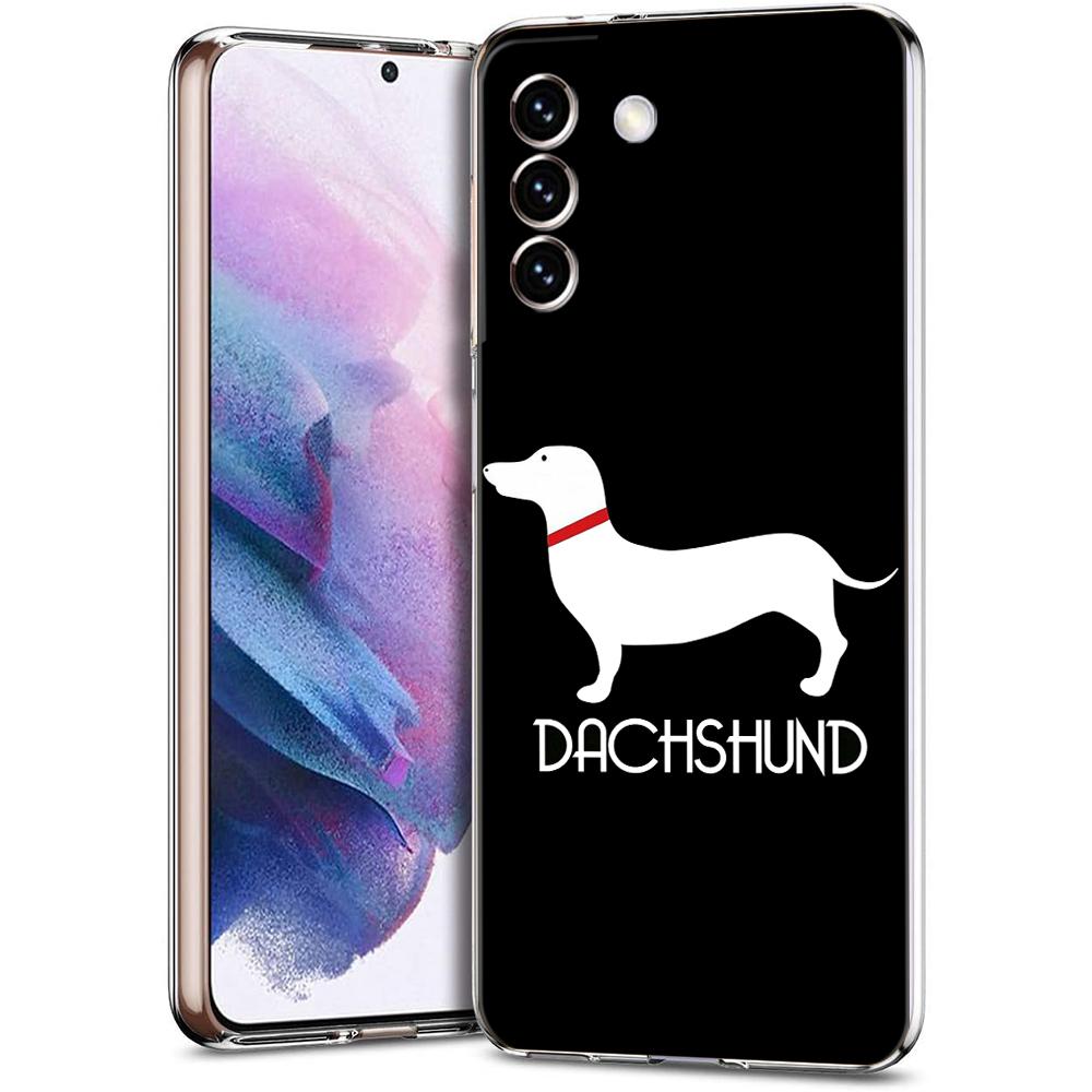 Phone Case For Samsung Galaxy S24 Ultra S23 FE S22 S20 S21 5G S10 S9 Plus S10E S8 Soft Clear Dachshund Sausage Dog Cover