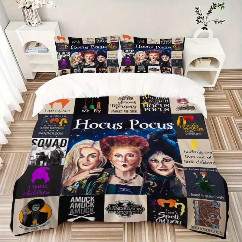 Hocus Pocus Spell Collage Print 3Pcs Bedding Setduvet Cover With 2 Bedropillowcase Home Birthday Gift