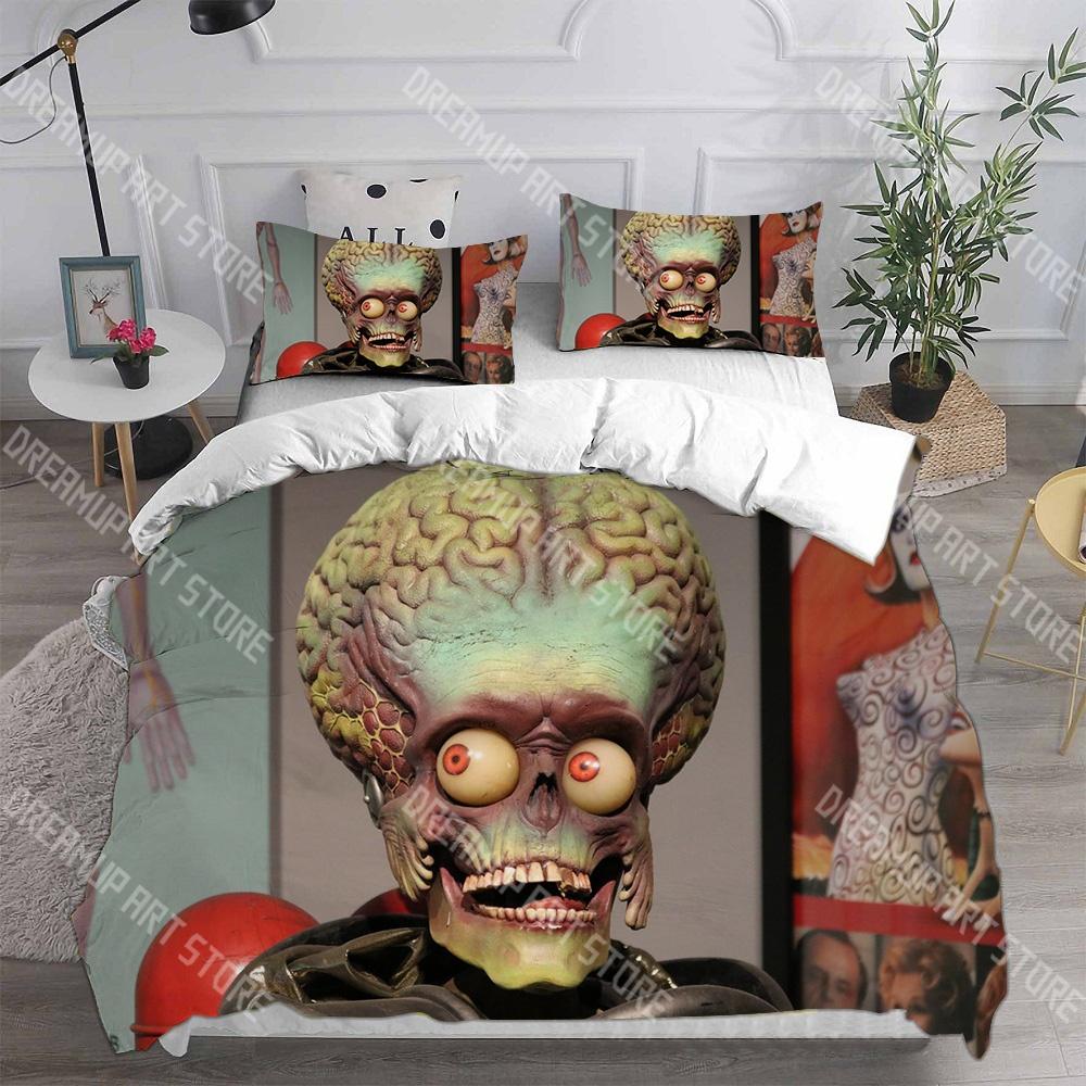 Fashion Mars Attacks! (1996) Bedding Set Single Twin Full Queen King Size Bed Set Kids Bedroom Duvetcover Sets Bed Sheet Set