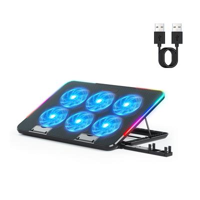 RGB Dizüstü Soğutma Pedi Oyun Dizüstü Soğutucu Dizüstü LED Fanlar Soğutma Standı Ayarlanabilir Soğutma Fanları 15.6 inç Dizüstü Bilgisayar için