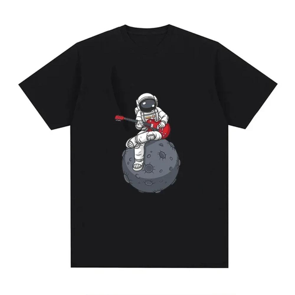 Funny Moon Astronaut T-Shirt Men Women Plus Size Fashion Oversized Breathable O-Neck Casual Streetwear Harajuku Unisex Tees