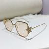 Fashion Square Oversized Sunglasses Vintage Stars Rhinestones Metal Frame Women Sun Glasses Travel Luxury Design Eyewear