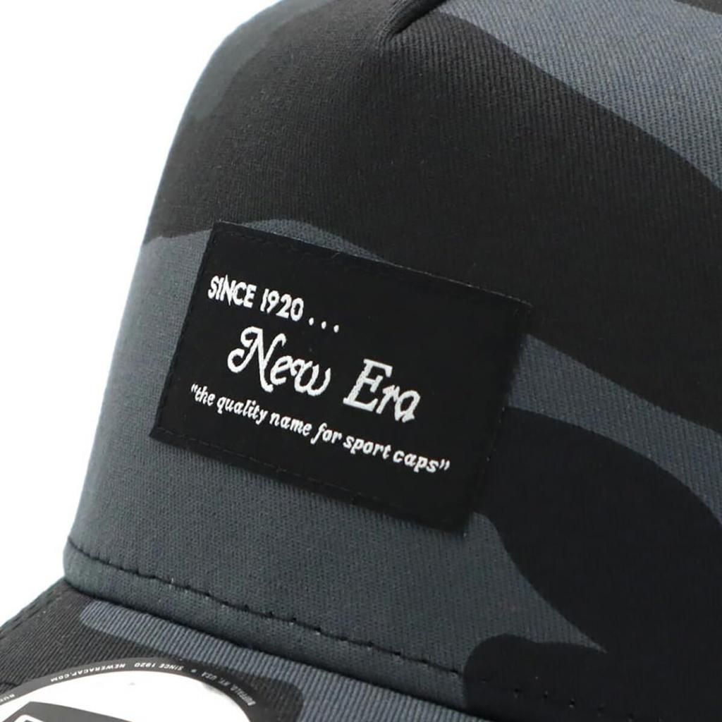 Newera Mesh Cap 9FORTY Trucker 14666238 N010AT465 Black Woodland Camo Black Gratis SCHWARZER PATCH ONSPOTZ Maßgefertigte Mütze Kyu Forty A Frame Newera Deep BB
