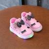 New Quality Kids Shoes Cute LED Shoes Girls Princess Shoes Kids Girls Toddler Girls Luminous Sport Shoes Cartoon Bow 21-36