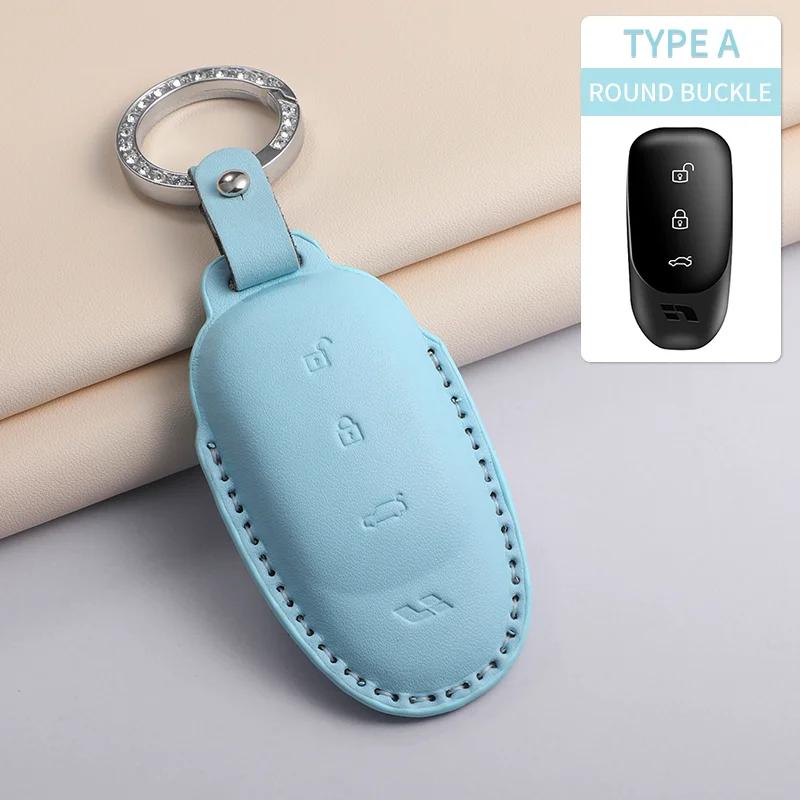 Pu Leather Car Key Case Cover For Lixiang L9 L8 L7 L6 Anti-Scratch Car Smart Remote Key Shell Protecter Decorative Accessories