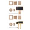 Wood Knitting Yarn Gauge Ruler Wool Carders Knitting Gauge Knitting Ruler Tool Set for Measuring Knitting Crocheting
