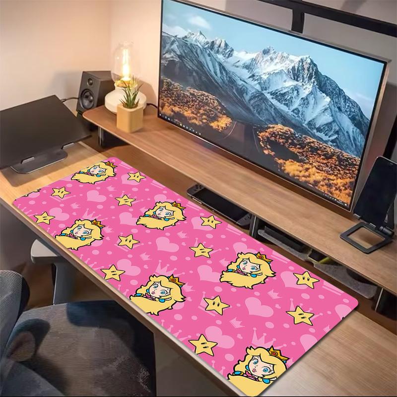 Princess Peach Print Cushion Non-slip Laptop Tablet Big Mousepad XXL Mat Mini PC Playmat With Lock edge