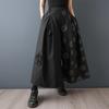 DIMANAF 2026 Plus Size Women New Long Pants Black Floral Loose Trousers Big Size Casual Spring Summer Bottoms Skirts