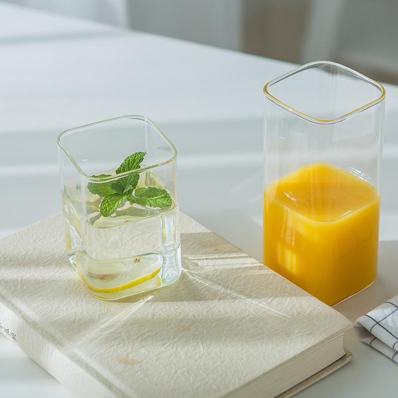 Glass water cup household high temperature resistant large capacity transparent glass cup thickened milk juice cup