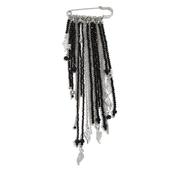 Beaded Tassel Pin Brooch Boho Chain Tassel Brooch Retro Dangle Brooch