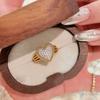 Ventfille Copper Ring For Women Love Crystal Heart Wide Multilayer Marry Classics Accessories Gift Dropshipping