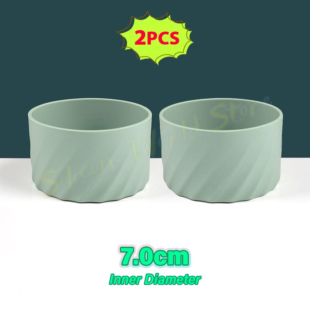 SW 2PCS 7.0CM Water Cup Silicone Boots Thermos Protective Cover Silica Gel Bottom Sleeve Anti-Slip Scratch-resistant for Stanley