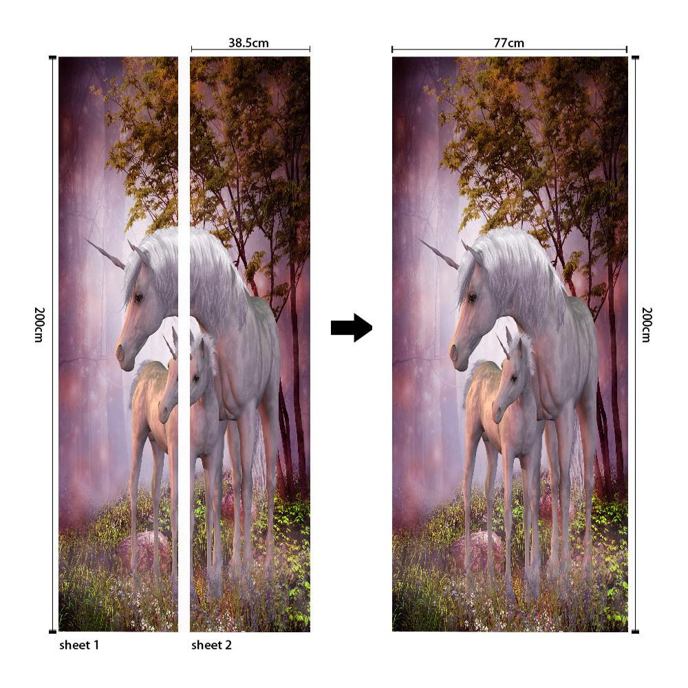Meiji Creative Environmental Protection Stallion 3D Door Sticker Renovation Self-Adhesive Bedroom Wall Sticker Direct Sales Door Frame