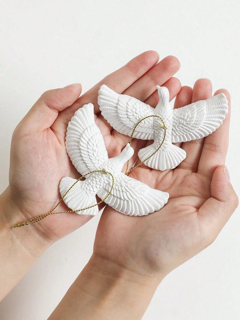 Decoration Double Pigeon Set - Pigeon Statue Pendant Creative Home Festival Resin Pendant Outdoor Courtyard Peace Dove Decoratio