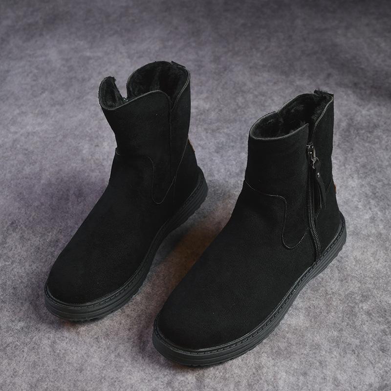 Fashion European and American Frosted Snow Boots Women's 2024 New Winter Anti Slip and Warm Women's Short Cotton Boots Zapatos De Mujer