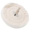 Weißes Poliertuchrad Flachtyp Baumwolle Spiegeloberflächenschleifwerkzeuge mit Griff 100 mm