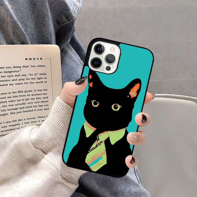 Schwarze Katze Cartoon Niedliche Handyhülle Für iPhone 17 Air 16 15 14 plus 11 12 13 Pro Max Hülle Abdeckung Schale
