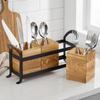 Large Capacity Tableware Storage Box Space Saving Flatware Organizer  Farmhouse