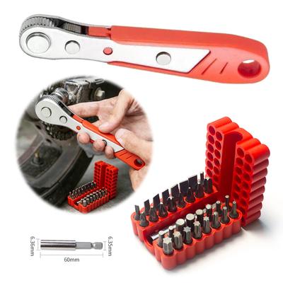 1/4 Inch Hex Shank Screwdriver with Tamper Proof Bits Mini Ratchet Offset Screwdriver for Tight Spaces Daily Household Repairs