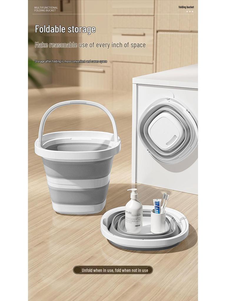 Skládací domácí plastový kbelík - Přenosný skládací kbelík pro kolej, cestování, venkovní aktivity a rybaření - K dispozici v malých a velkých velikostech.