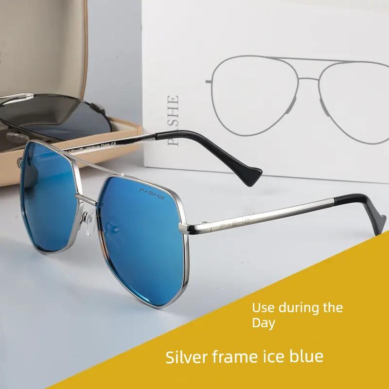 Polarized Sunglasses for Men, Oversized Frame, Stylish Driver's Sunglasses, Aviator Goggles, Large Face Glasses for Women, Trendy