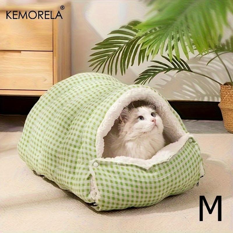 New Fuzzy for cat Sleeping Bag - All-Enclosed Removable Multi-Use for cat Bed Winter Warmth Washable For Cat Dog Rest