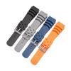 Small Shop Diving Fluoro Rubber Watch Band 20mm 22mm 24mm Waterproof Sports Wrist Bracelet Watch Strap Fits Casio, Seiko, Diver, Scuba (Grey Silver Bu