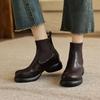40-43 Large Size Boots Thick-Soled Thick-Heeled Short Boots Women'S Autumn And Winter Wool Cigarette Boots Medium-Heeled Women'S Boots