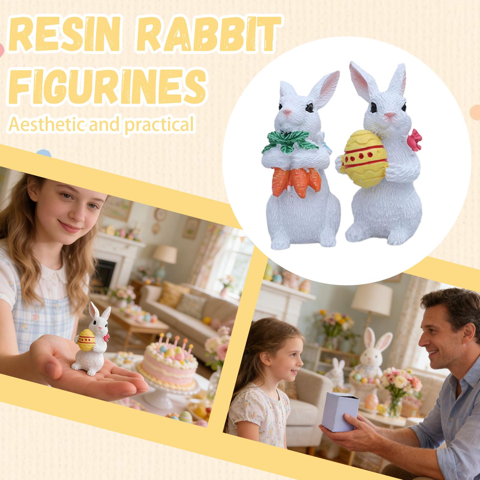 

Resin Golden Decor Easter Bunny Statue 3-Piece Set Spring Tabletop Decor One Size белый
