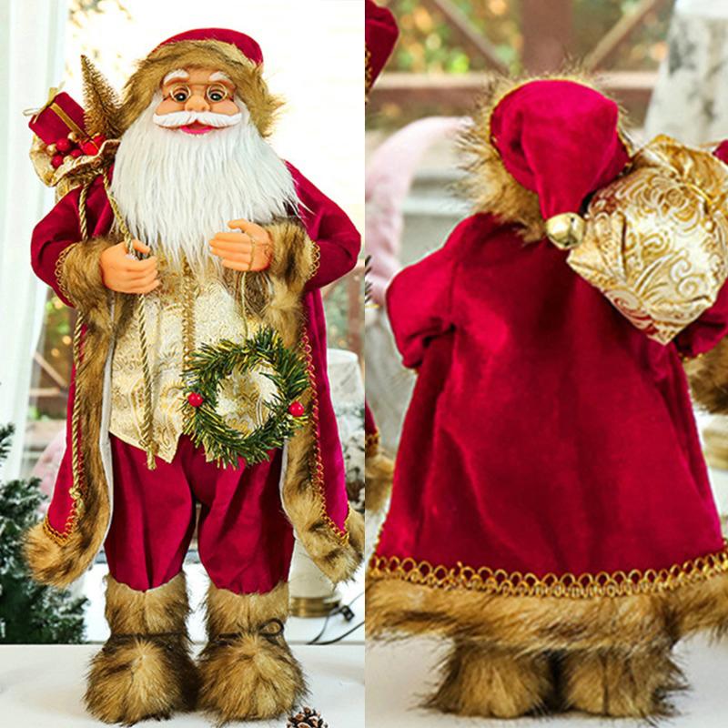 Santa Claus Doll Height 30cm New Year 2025 Christmas Decorations For Home Children's Gifts Window Ornaments Navidad
